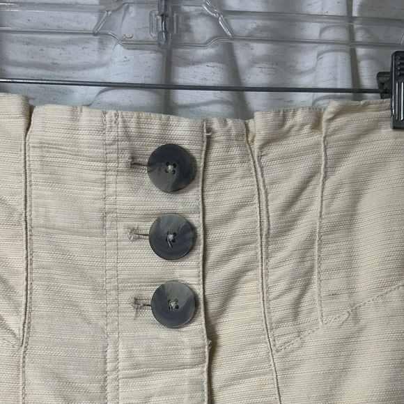 Free People Cream Button-Front High-Rise Mini Skirt - Picture 5 of 6